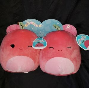 SQUISHMALLOW 8" Cherry PAIR SET 2022 VALENTINES NWT RARE HTF KELLYTOY